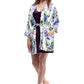 Floral Lilac Satin Robe - La Cera