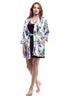Floral Lilac Satin Robe - La Cera