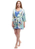 Floral Mint Satin Robe - La Cera
