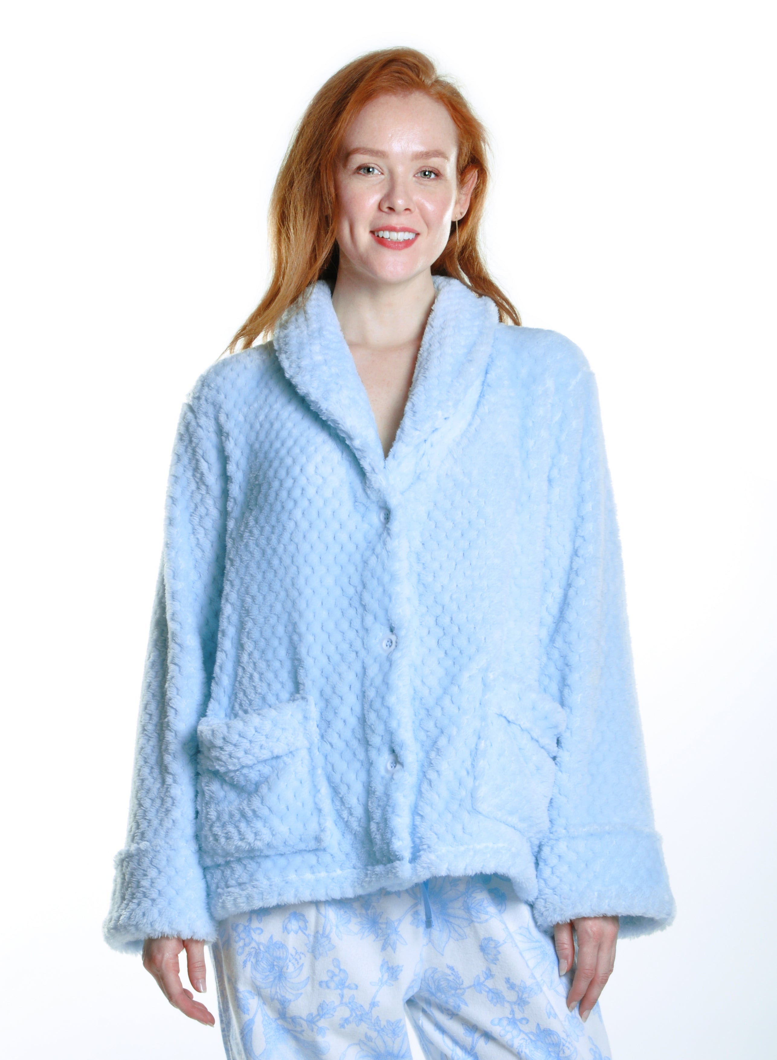 Plus Size Honeycomb Fleece Bed Jacket – La Cera™