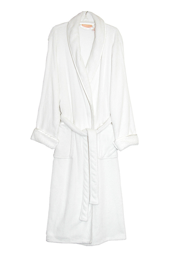 La Cera Satin Trimmed Long Robe - La Cera - 6