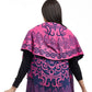 La Cera Swirl Patterned Shawl Poncho - La Cera
