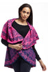 La Cera Swirl Patterned Shawl Poncho - La Cera
