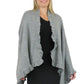 La Cera Solid Split Poncho Shawl - La Cera