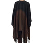 La Cera Ombre Split Poncho Shawl - La Cera