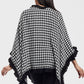La Cera Houndstooth Split Poncho Shawl - La Cera - 3